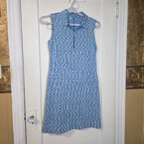 Nivo Sleeveless Zip Golf Dress blue green Pockets Size Medium - Picture 2 of 12